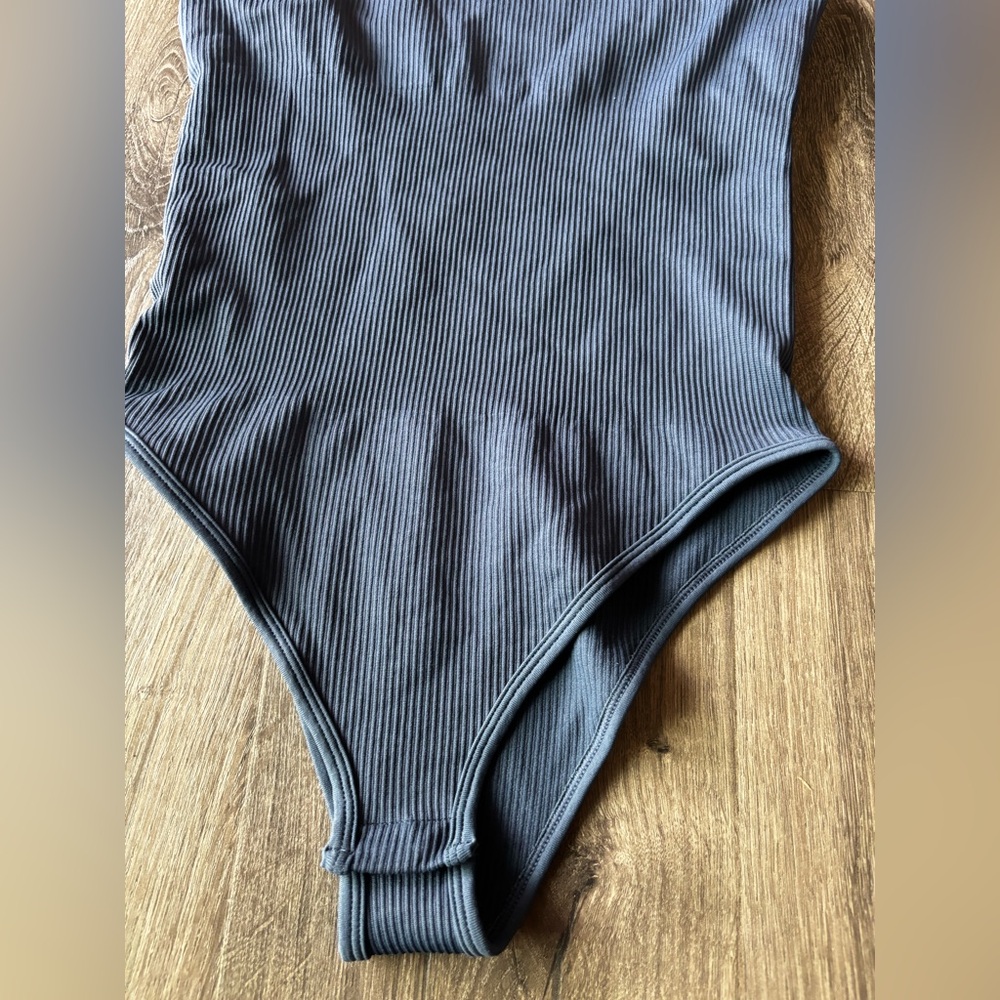 NWOT MRIGNT Ribbed Bodysuit • Navy Blue - Picture 5 of 9